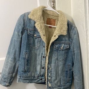 Lucky Brand denim jacket with fur